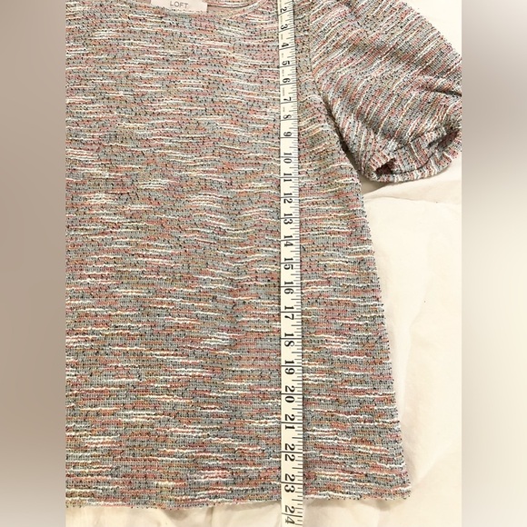 LOFT Colorful Knit Too Blouse with Puffed Sleeve | Size S - Picture 8 of 9